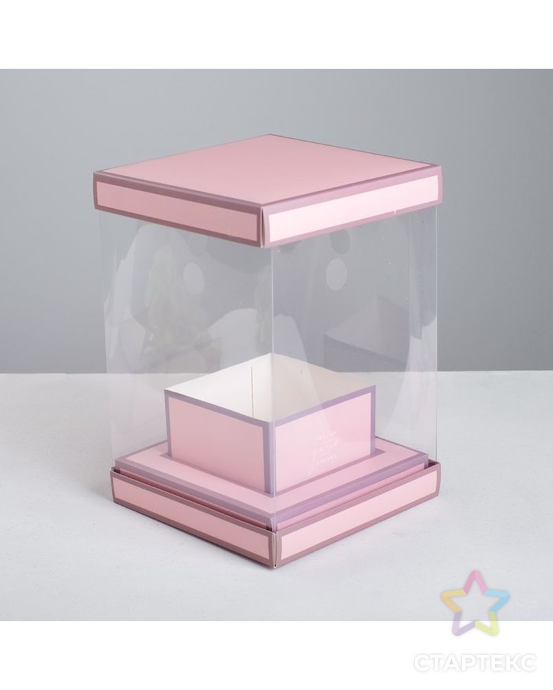 Коробка для цветов с вазой и PVC окнами складная «Вдохновение», 16 х 23 х 16 см арт. СМЛ-74884-1-СМЛ0004515430 2