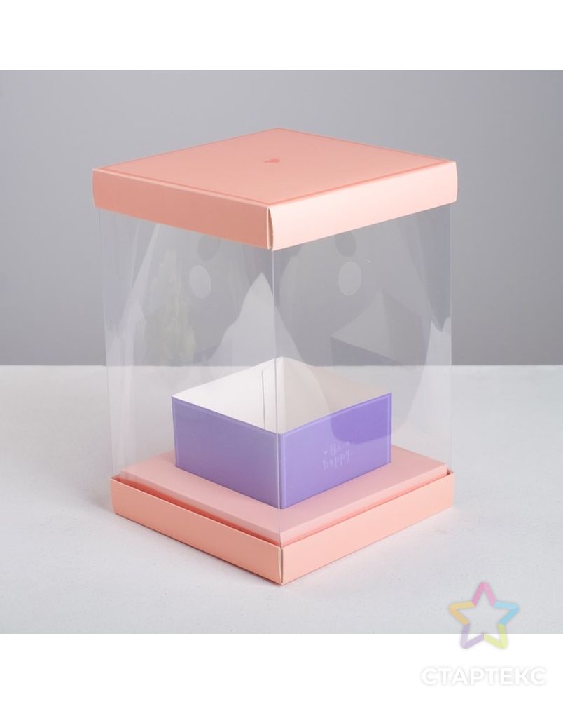 Коробка для цветов с вазой и PVC окнами складная «С Любовью», 16 х 23 х 16 см арт. СМЛ-106649-1-СМЛ0004515431 2