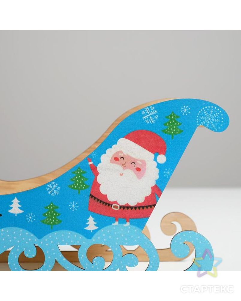 Кашпо новогоднее "Сани", с декором мороз, 23 х 10 х 14 см арт. СМЛ-116836-1-СМЛ0004529700 4