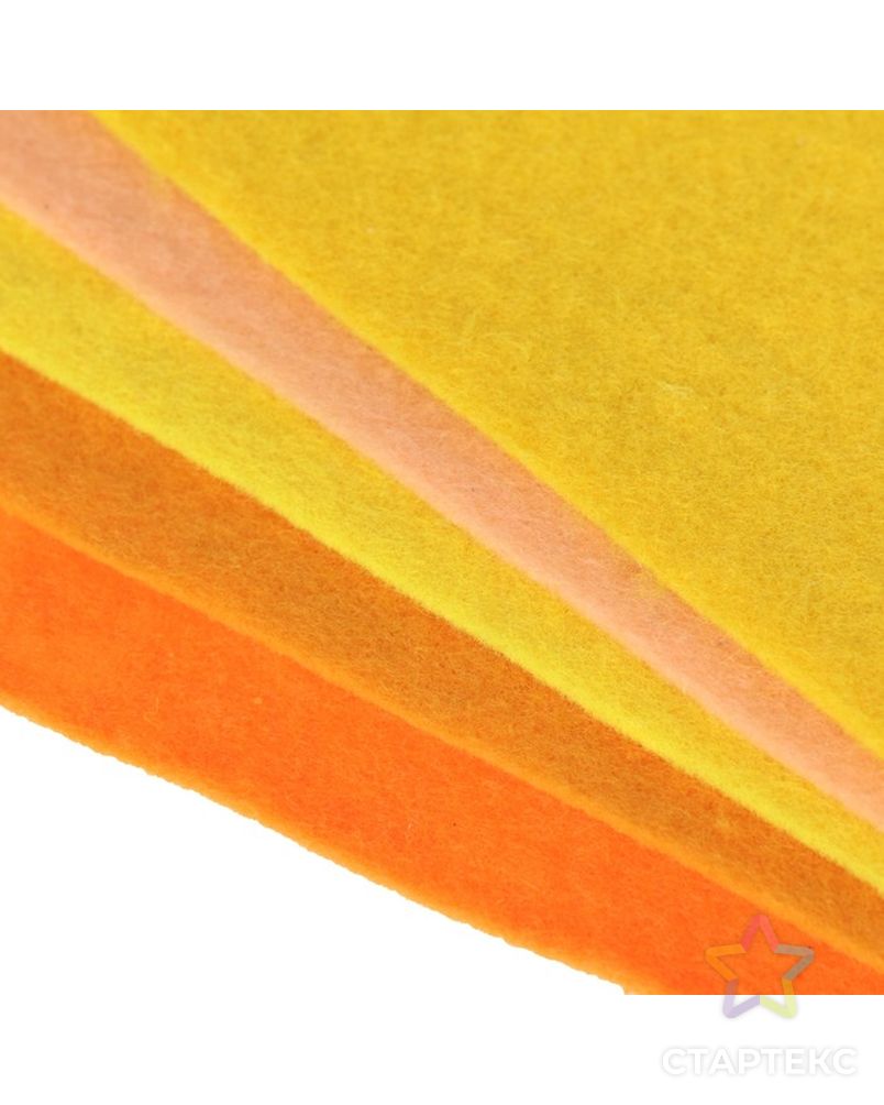Фетр цветной набор A4, 2 мм deVENTE, 5 листов, 5 цветов, «Оттенки жёлтого» арт. СМЛ-205635-1-СМЛ0004537056 3