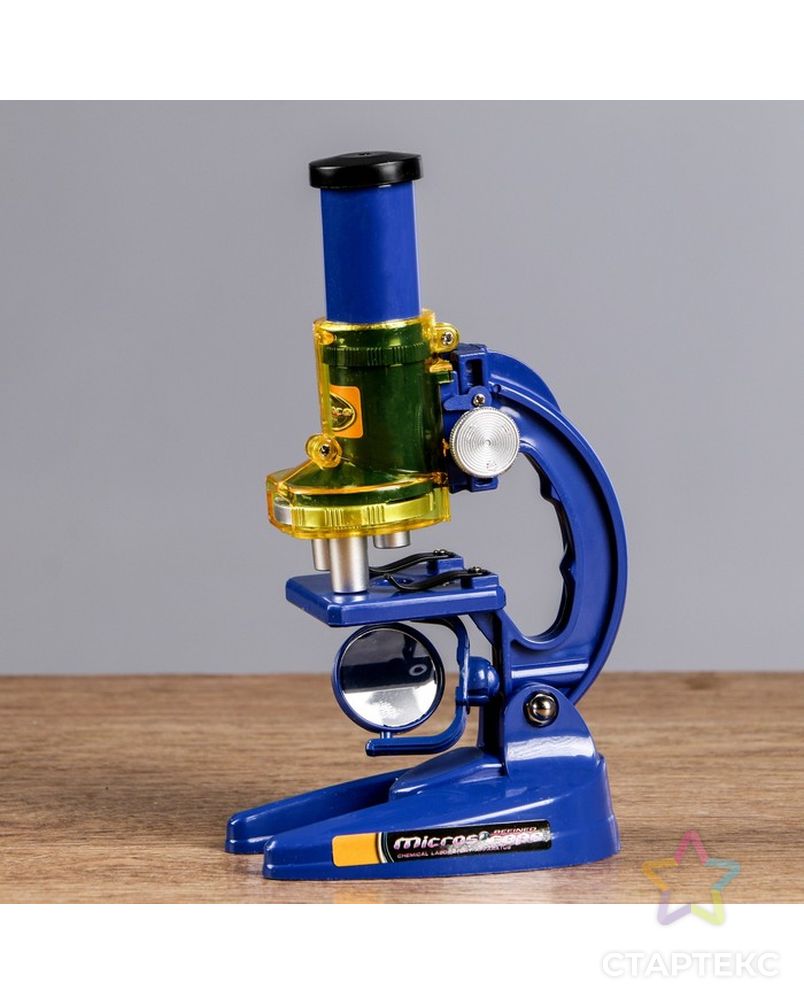 Микроскоп, кратность увеличения 1200х, 600х, 300х, синий арт. СМЛ-54035-1-СМЛ0000454010 2