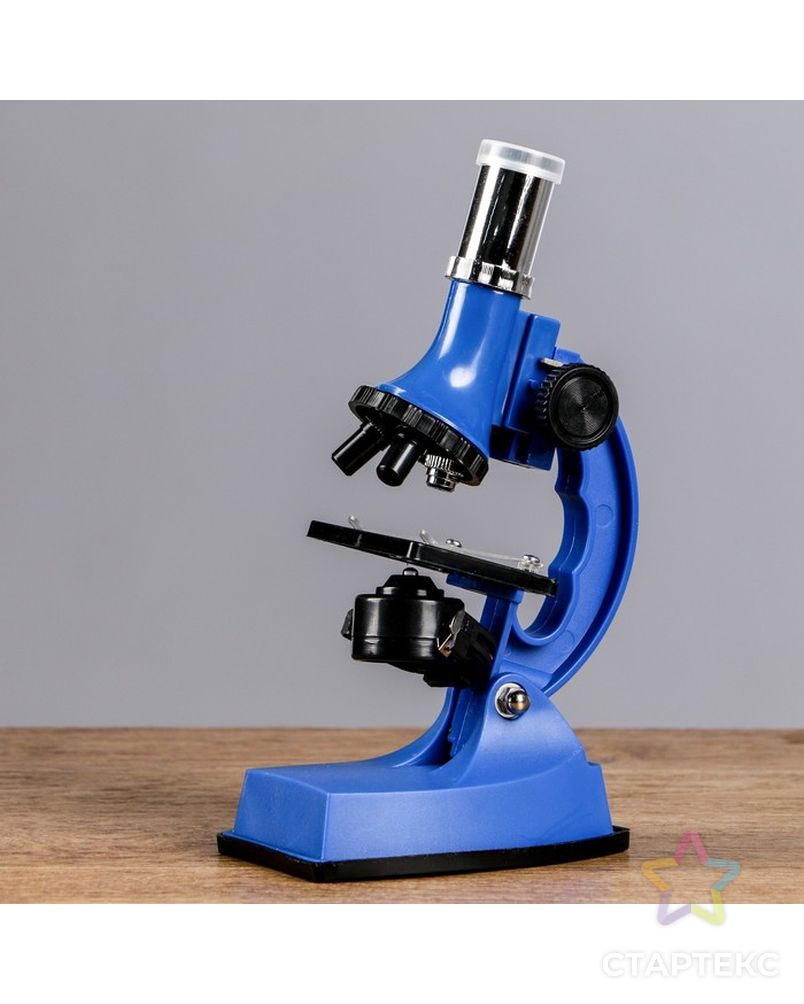 Микроскоп, кратность увеличения 600х, 300х, 100х, с подсветкой, 2АА, синий арт. СМЛ-54036-1-СМЛ0000454011 2