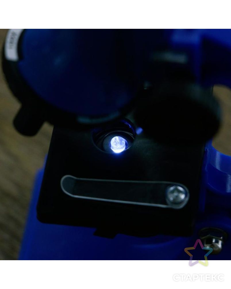 Микроскоп, кратность увеличения 600х, 300х, 100х, с подсветкой, 2АА, синий арт. СМЛ-54036-1-СМЛ0000454011 7