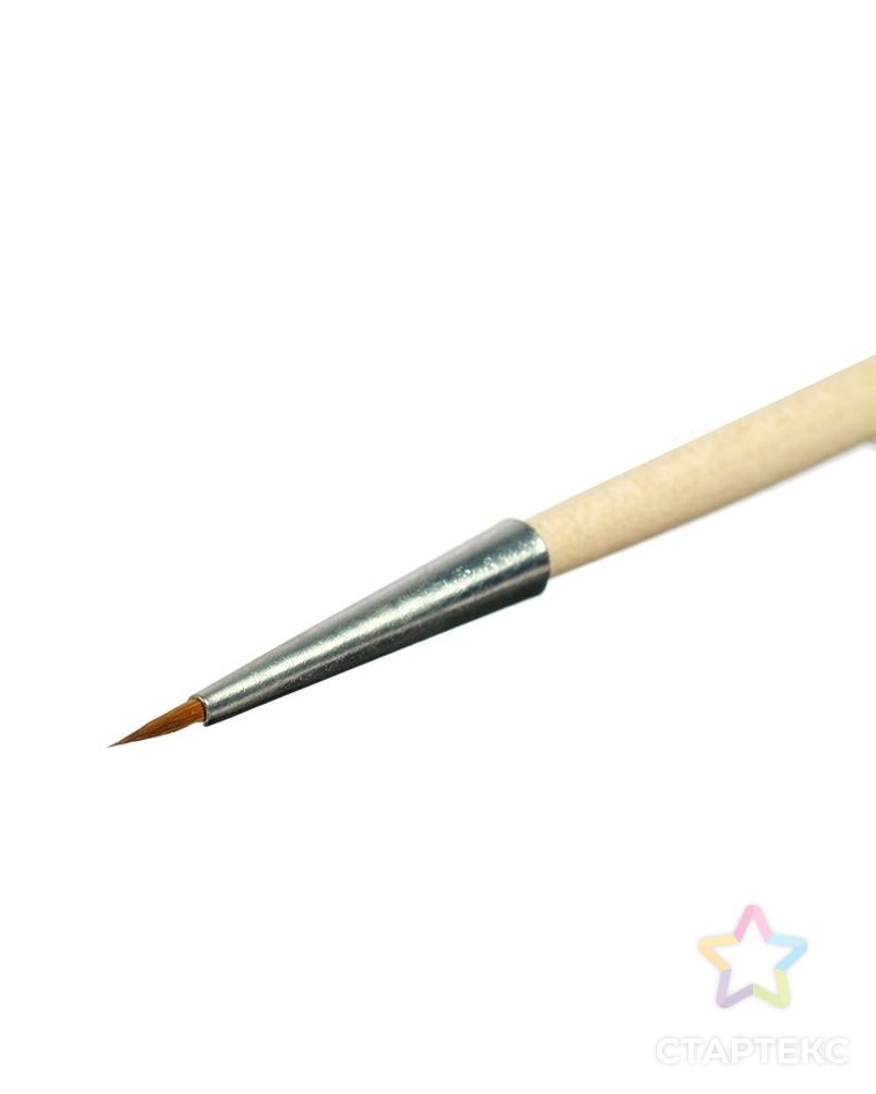 Кисть Колонок Круглая №0 (диаметр обоймы 1 мм; длина волоса 5 мм), деревянная ручка, Calligrata арт. СМЛ-215061-1-СМЛ0004542653 2