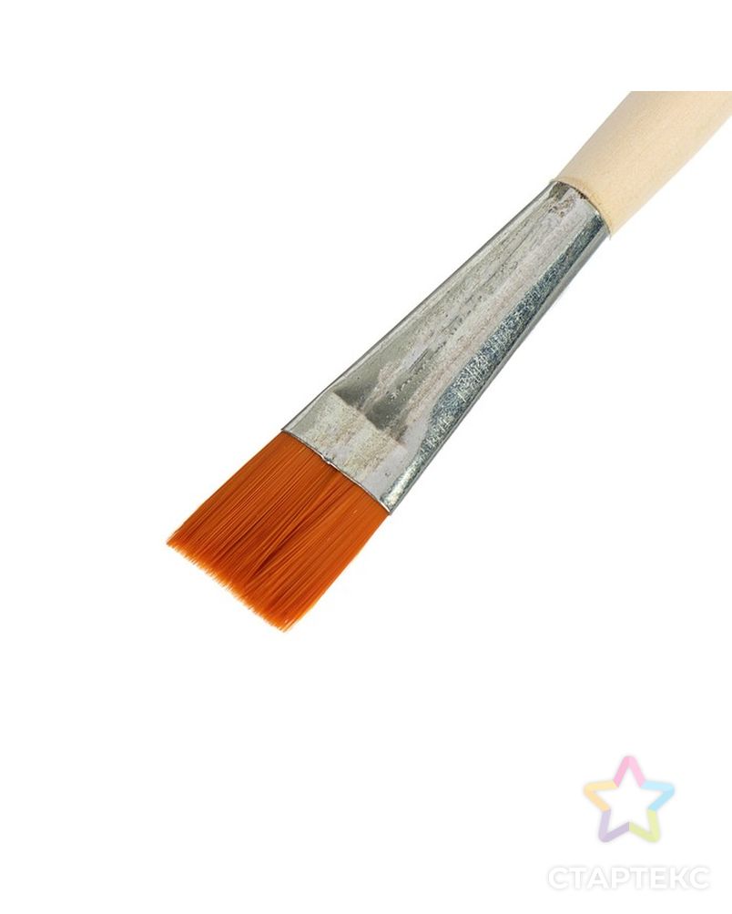 Кисть Синтетика Плоская №22 (ширина обоймы 22 мм; длина волоса 21 мм), деревянная ручка, Calligrata арт. СМЛ-205642-1-СМЛ0004542662 2