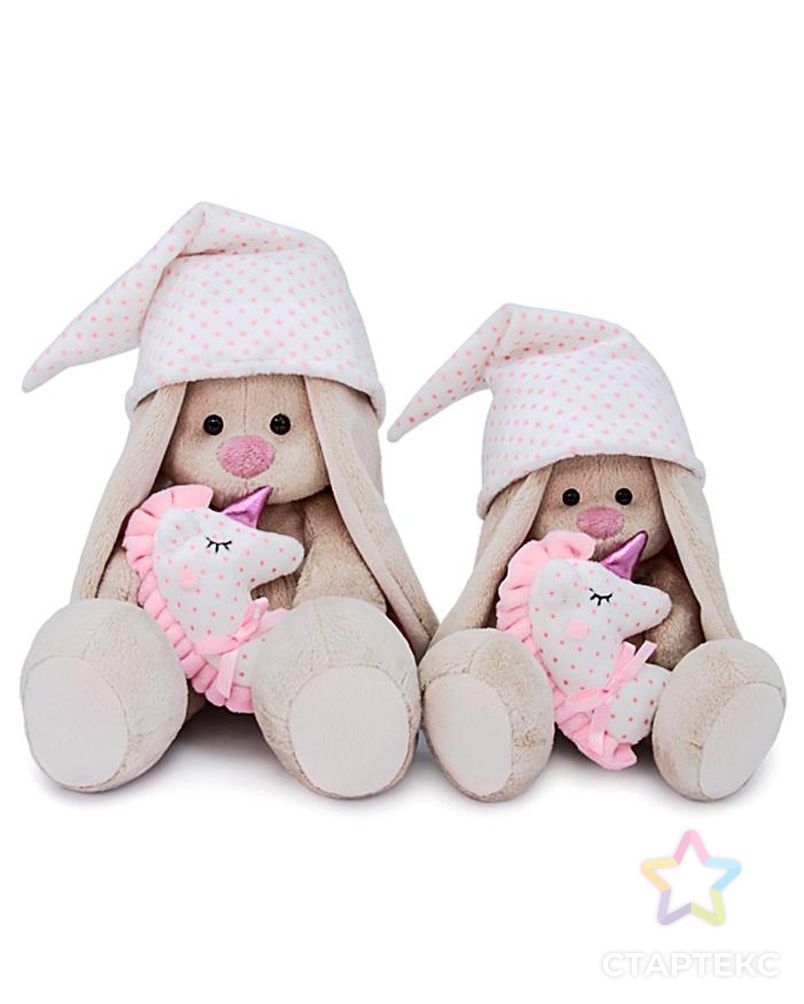 Мягкая игрушка «Зайка Ми с розовой подушкой - единорогом», 18 см арт. СМЛ-99740-1-СМЛ0004543925 5