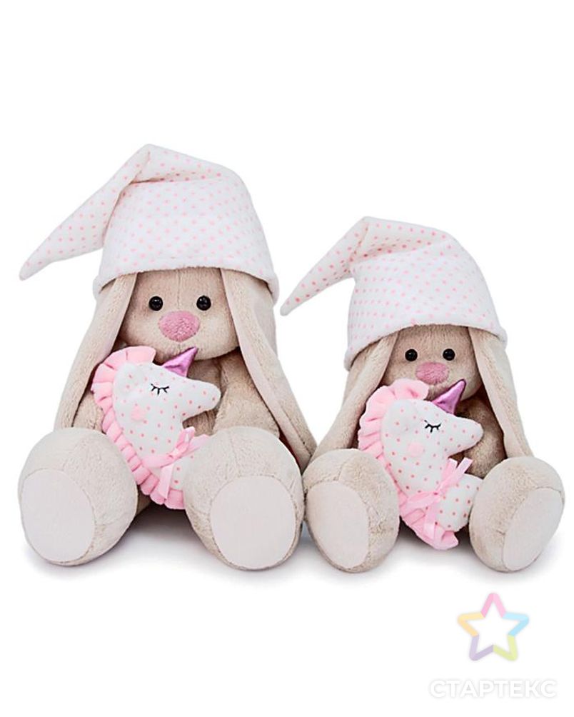 Мягкая игрушка «Зайка Ми с розовой подушкой - единорогом», 18 см арт. СМЛ-99740-2-СМЛ0004543933 5