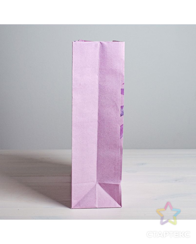 Пакет крафтовый вертикальный «Поздравляю», S 12 × 15 × 5.5 см арт. СМЛ-100077-1-СМЛ0004567802 3