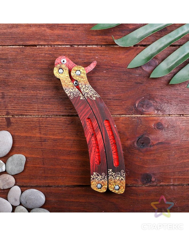 Сувенир деревянный «Нож бабочка, красный гранит» арт. СМЛ-73212-1-СМЛ0004576995 3