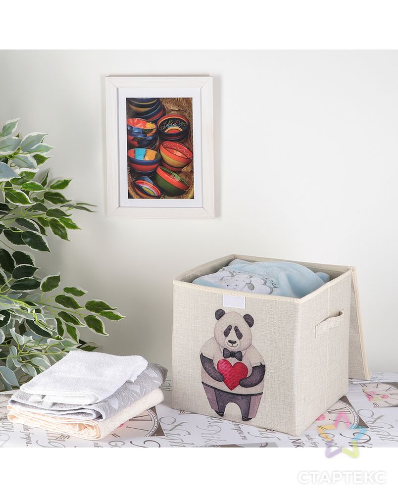Короб для хранения 30×30×28,5 см «Влюблённая панда» арт. СМЛ-105172-1-СМЛ0004585626 4