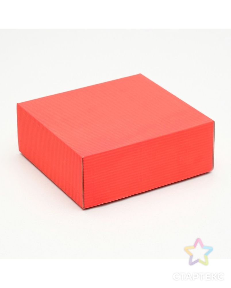 Коробка сборная, крышка-дно, розовая, 14,5 х 14,5 х 6 см арт. СМЛ-98706-4-СМЛ0004588997 1