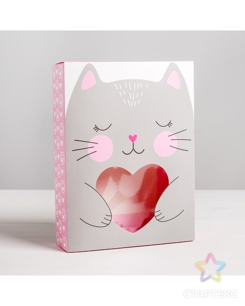 Коробка для сладостей «Котик», 20 × 15 × 5 см арт. СМЛ-79534-1-СМЛ0004599446 1