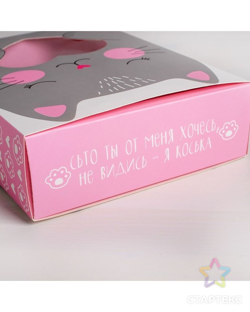 Коробка для сладостей «Котик», 20 × 15 × 5 см арт. СМЛ-79534-1-СМЛ0004599446 4