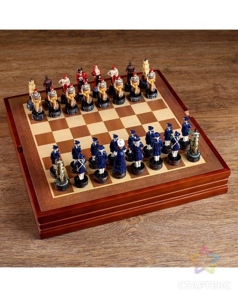 Шахматы сувенирные "Пиратская схватка" (доска 36х36х6 см, h=8 см, h=6 см) арт. СМЛ-77691-1-СМЛ0004603581 5