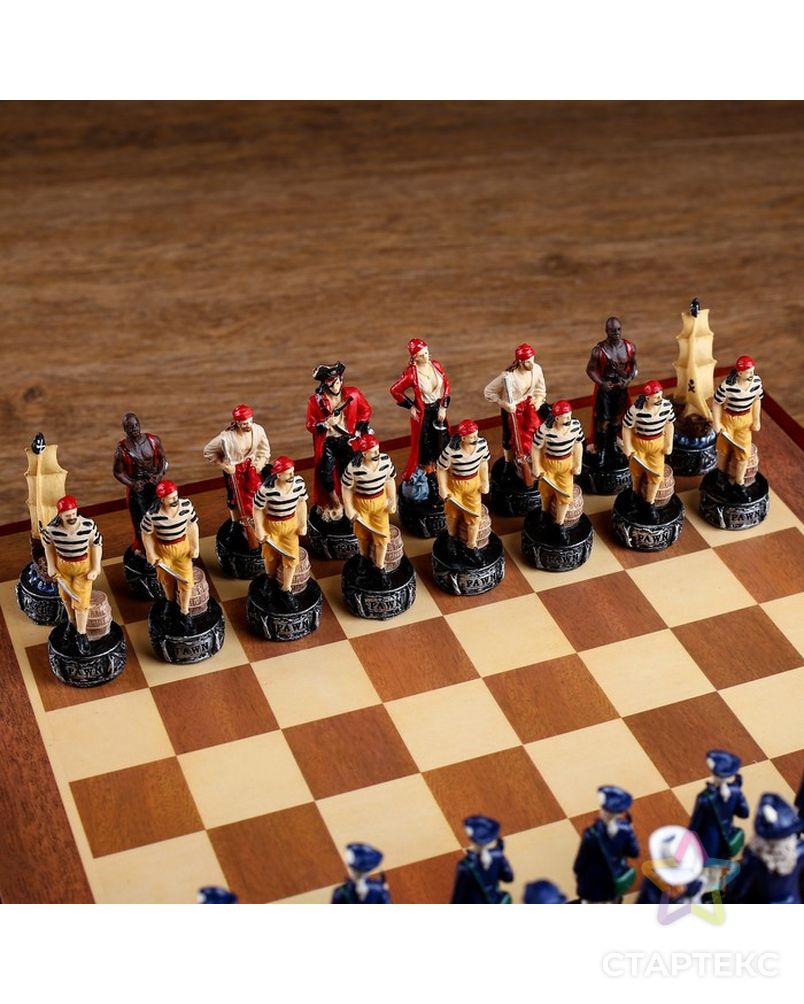Шахматы сувенирные "Пиратская схватка" (доска 36х36х6 см, h=8 см, h=6 см) арт. СМЛ-77691-1-СМЛ0004603581 6
