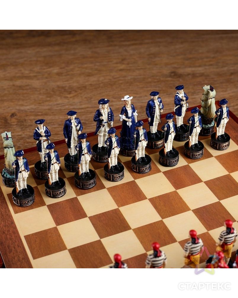 Шахматы сувенирные "Пиратская схватка" (доска 36х36х6 см, h=8 см, h=6 см) арт. СМЛ-77691-1-СМЛ0004603581 8