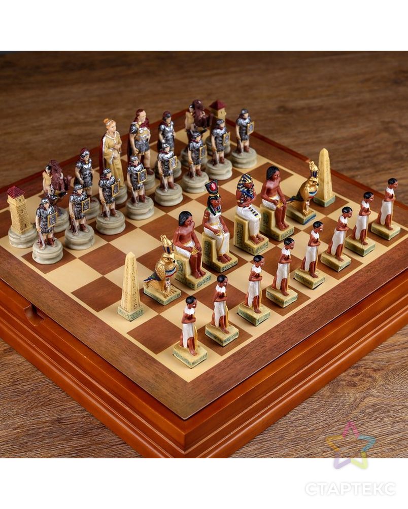Шахматы сувенирные "Битва за Египет" (доска 36х36х6 см,  h=8 см, h=6 см) арт. СМЛ-77697-1-СМЛ0004603588 2