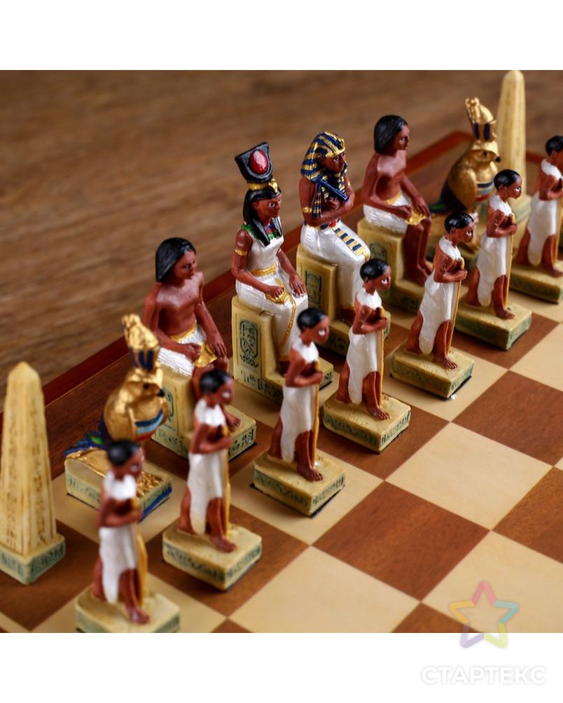 Шахматы сувенирные "Битва за Египет" (доска 36х36х6 см,  h=8 см, h=6 см) арт. СМЛ-77697-1-СМЛ0004603588 9