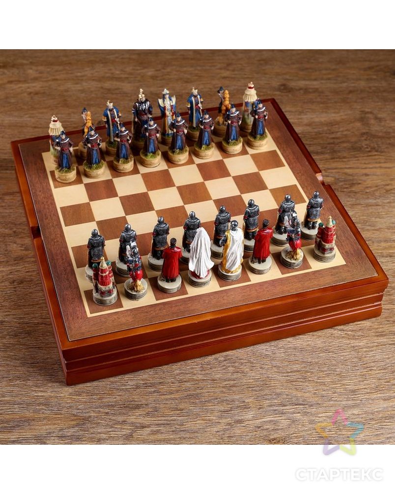 Шахматы сувенирные "Монгольское иго" (доска 36х36х6 см, h=8 см, h=6 см) арт. СМЛ-127252-1-СМЛ0004603589 5