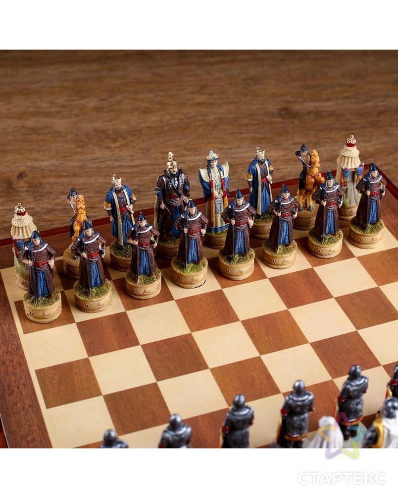 Шахматы сувенирные "Монгольское иго" (доска 36х36х6 см, h=8 см, h=6 см) арт. СМЛ-127252-1-СМЛ0004603589 6