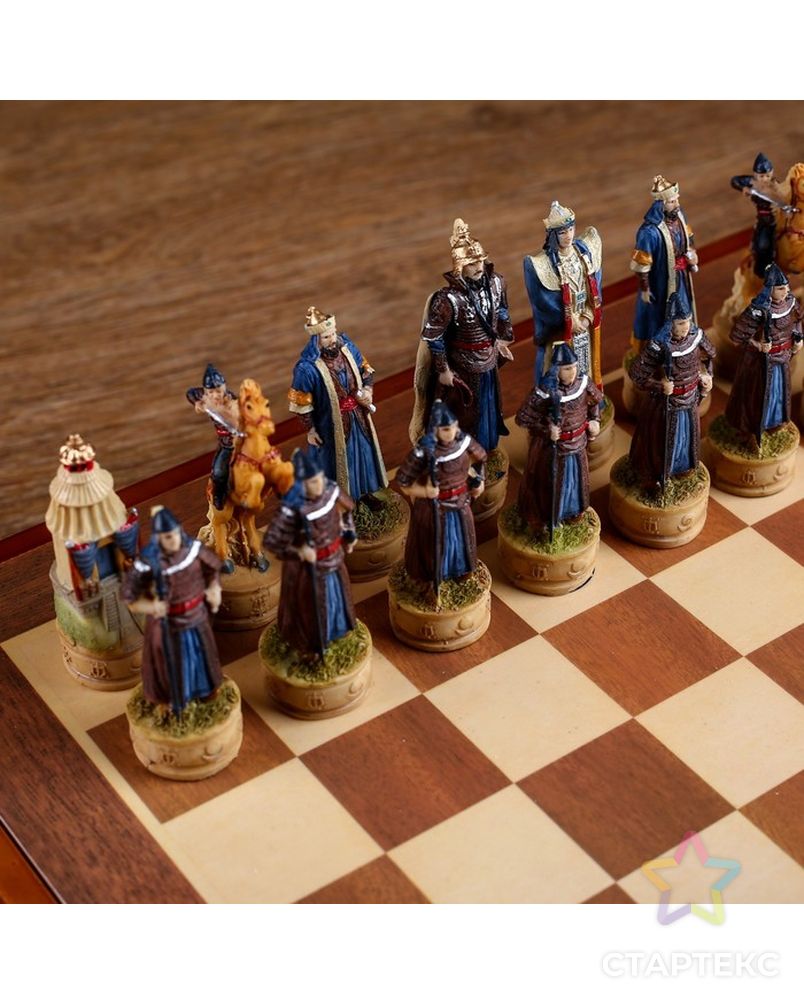Шахматы сувенирные "Монгольское иго" (доска 36х36х6 см, h=8 см, h=6 см) арт. СМЛ-127252-1-СМЛ0004603589 7
