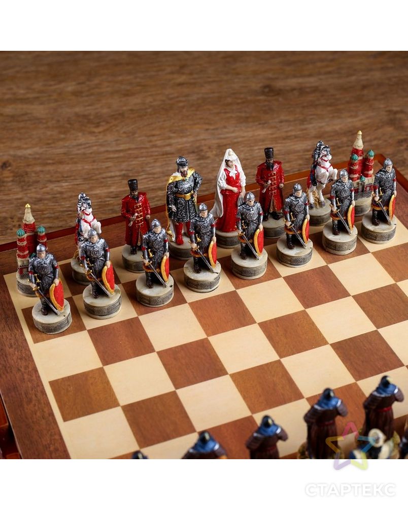 Шахматы сувенирные "Монгольское иго" (доска 36х36х6 см, h=8 см, h=6 см) арт. СМЛ-127252-1-СМЛ0004603589 8