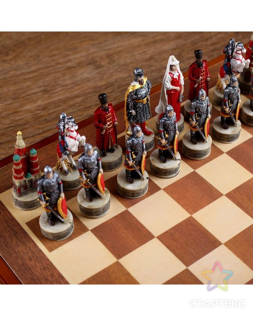 Шахматы сувенирные "Монгольское иго" (доска 36х36х6 см, h=8 см, h=6 см) арт. СМЛ-127252-1-СМЛ0004603589 9