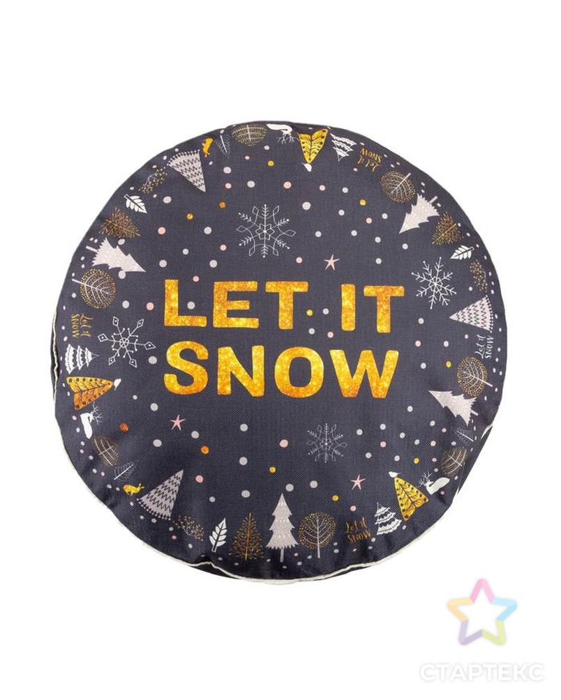 Чехол для пуфика Этель "Let it snow", d=60 см, рогожка, 100% п/э арт. СМЛ-119982-1-СМЛ0004616721 1