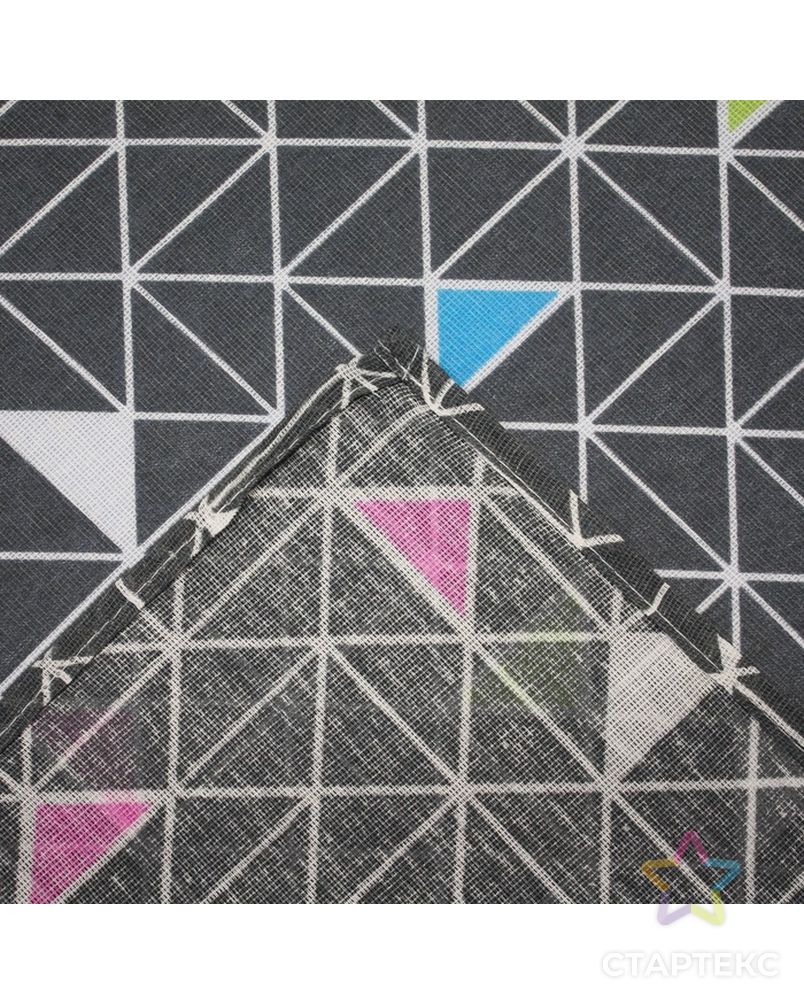 Постельное бельё 1,5 сп «Треугольники», цвет темно-серый, 147х210, 150х210, 70х70см -2 шт бязь арт. СМЛ-186665-1-СМЛ0004620660 2