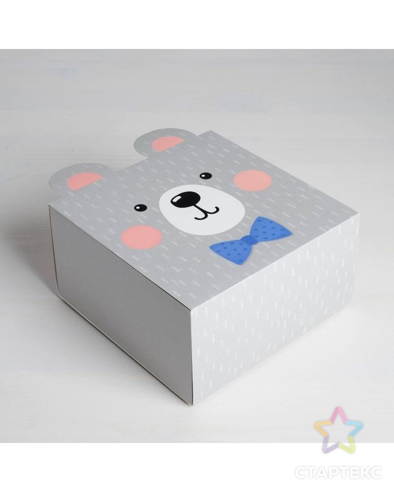 Коробка складная «Медвежонок», 15 х 15 х 8 см арт. СМЛ-78254-1-СМЛ0004623254 1