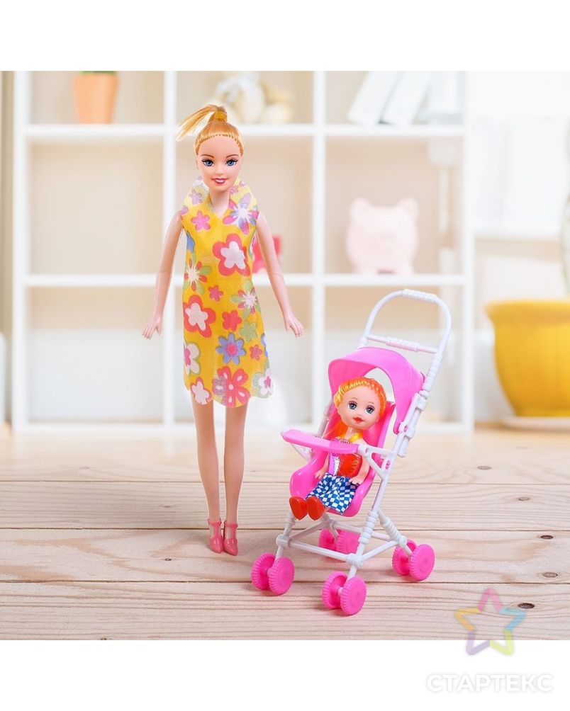 Кукла модель "Мама с дочкой", с коляской, МИКС арт. СМЛ-133028-1-СМЛ0000462639 4
