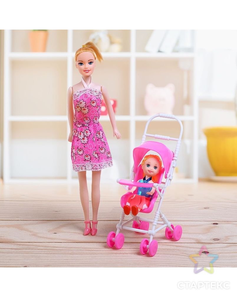 Кукла модель "Мама с дочкой", с коляской, МИКС арт. СМЛ-133028-1-СМЛ0000462639 5