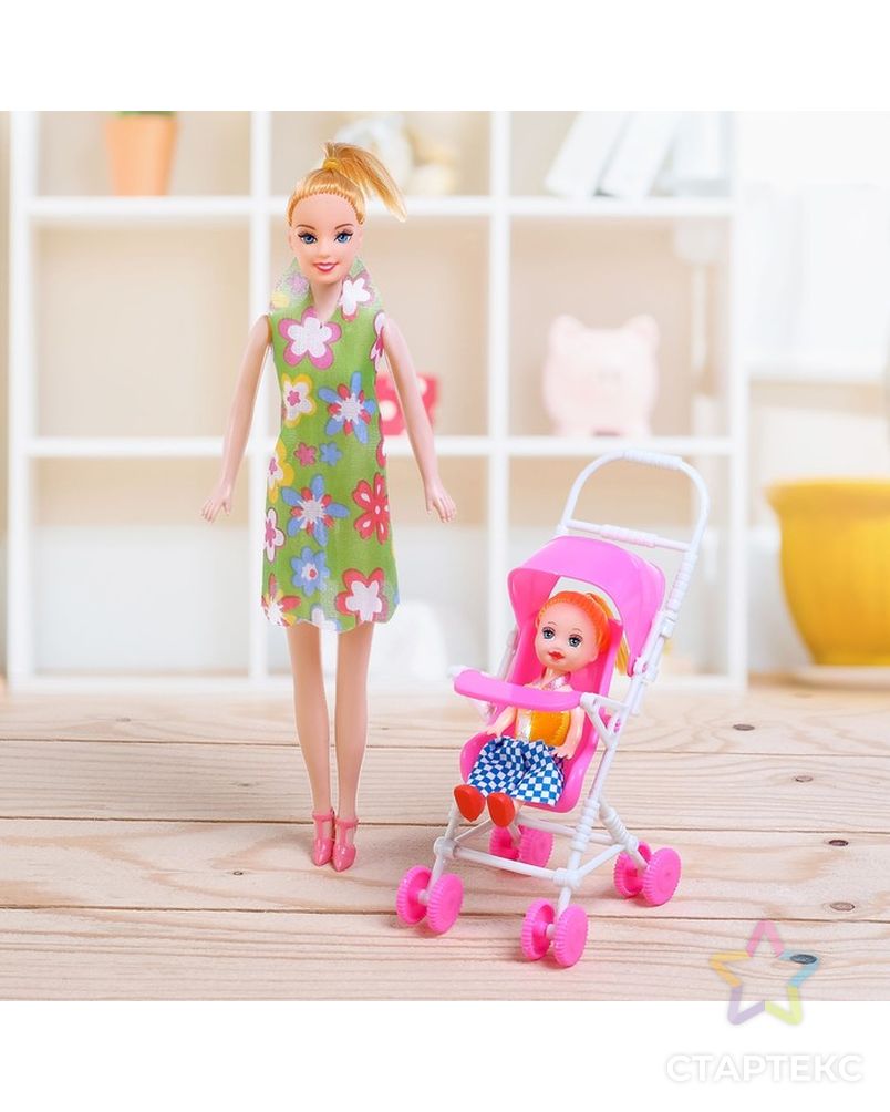Кукла модель "Мама с дочкой", с коляской, МИКС арт. СМЛ-133028-1-СМЛ0000462639 6
