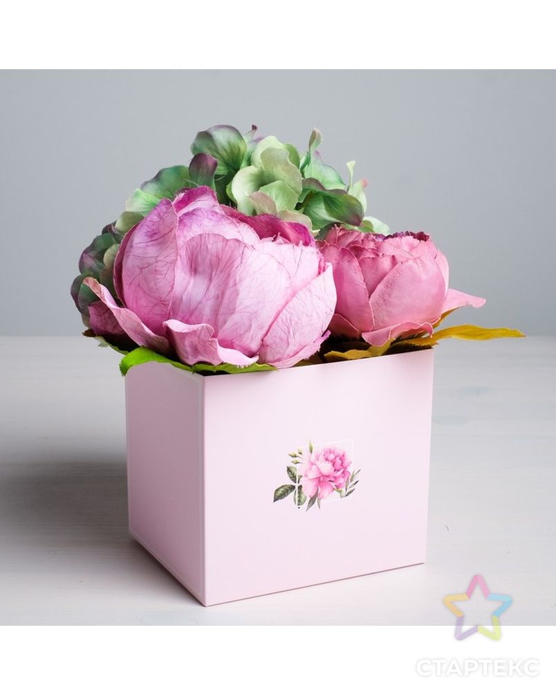 Коробка для цветов с топпером «Тебе с любовью», 11 х 12 х 10 см арт. СМЛ-78548-1-СМЛ0004627892 3
