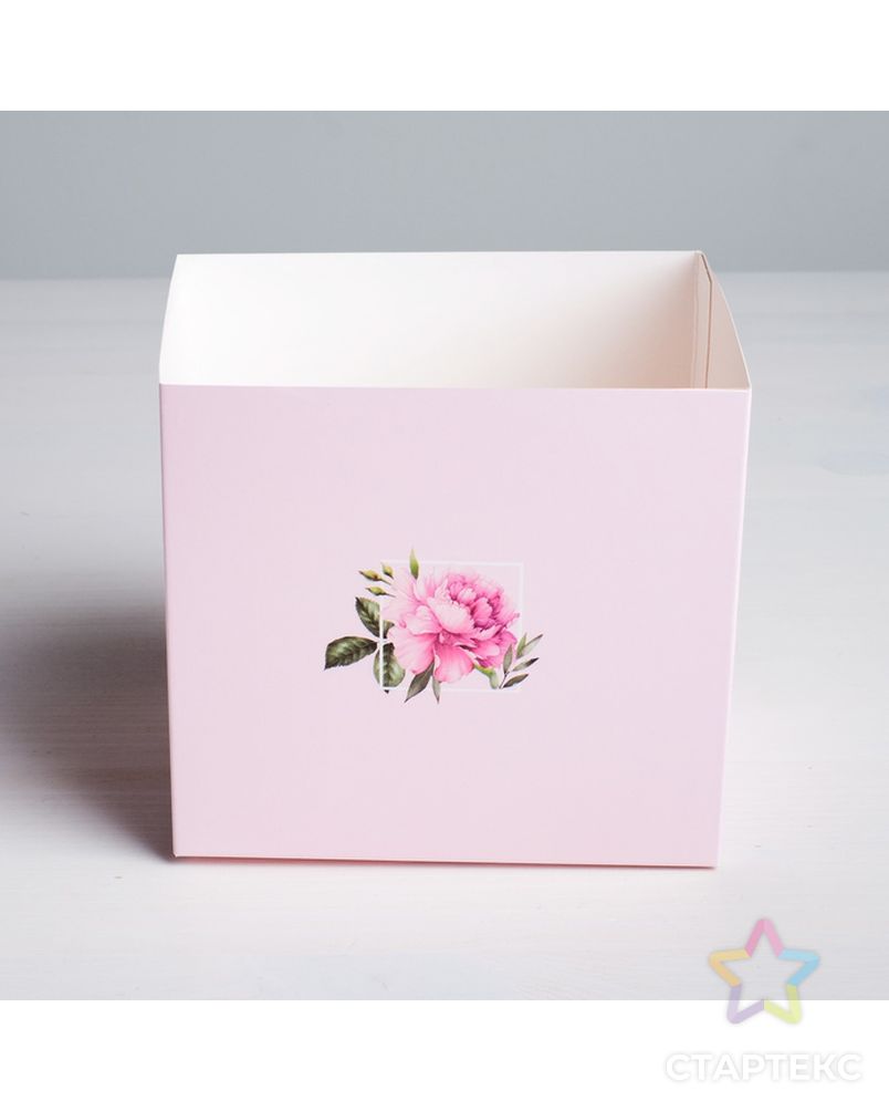 Коробка для цветов с топпером «Тебе с любовью», 11 х 12 х 10 см арт. СМЛ-78548-1-СМЛ0004627892 5
