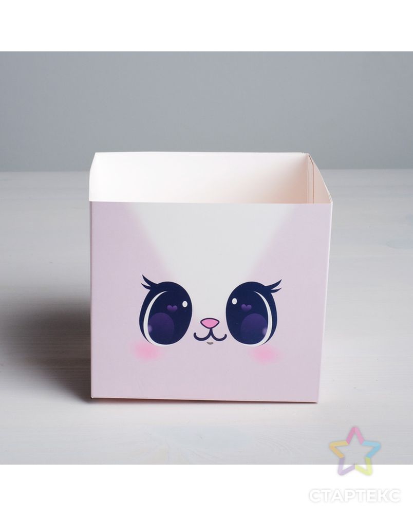 Коробка для цветов с топпером «Котик», 11 х 12 х 10 см арт. СМЛ-78549-1-СМЛ0004627893 5