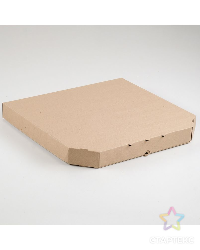 Упаковка для пиццы, бурая, 25,5 х 25,5 х 3 см арт. СМЛ-99124-2-СМЛ0004628481 1
