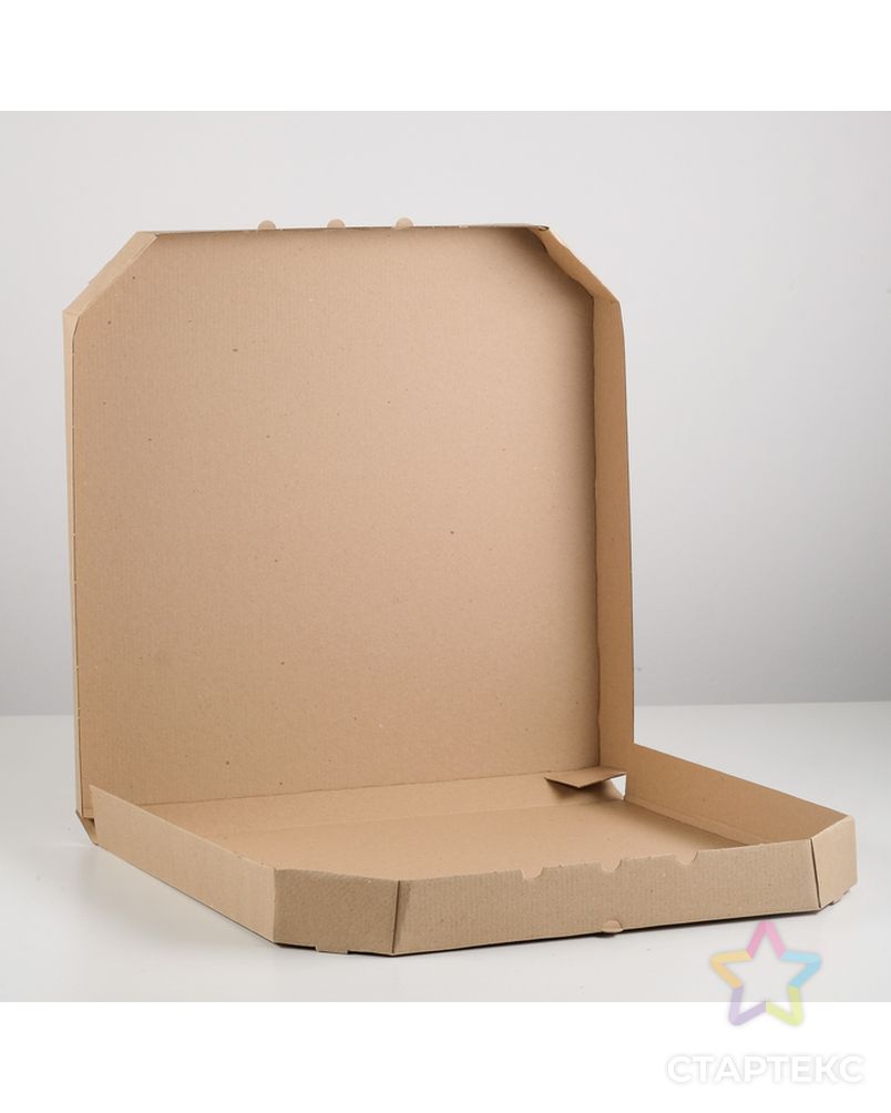 Упаковка для пиццы, бурая, 25,5 х 25,5 х 3 см арт. СМЛ-99124-2-СМЛ0004628481 3