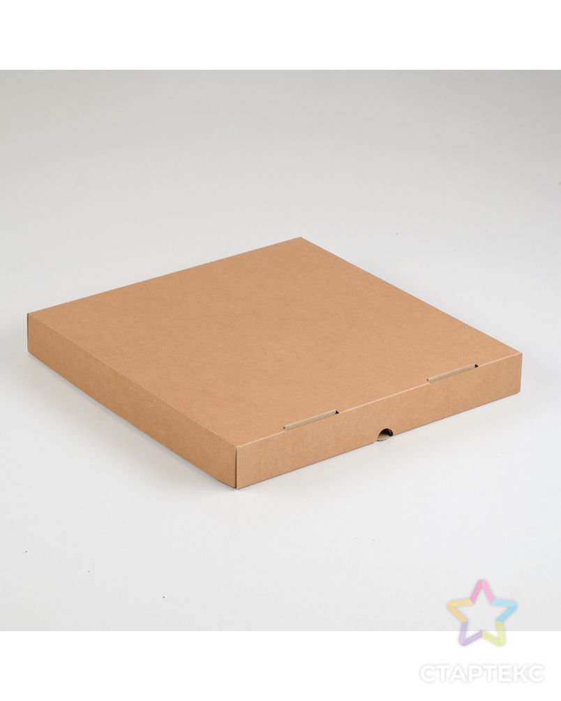 Упаковка для пиццы, бурая, 25,5 х 25,5 х 3 см арт. СМЛ-99124-5-СМЛ0004628484 1