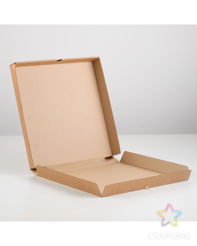 Упаковка для пиццы, бурая, 25,5 х 25,5 х 3 см арт. СМЛ-99124-5-СМЛ0004628484 2