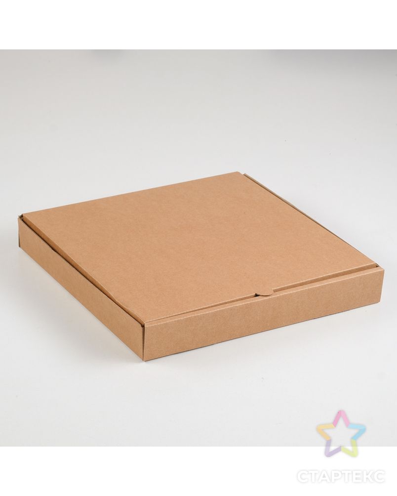 Упаковка для пиццы, бурая, 25,5 х 25,5 х 3 см арт. СМЛ-99124-3-СМЛ0004628486 1
