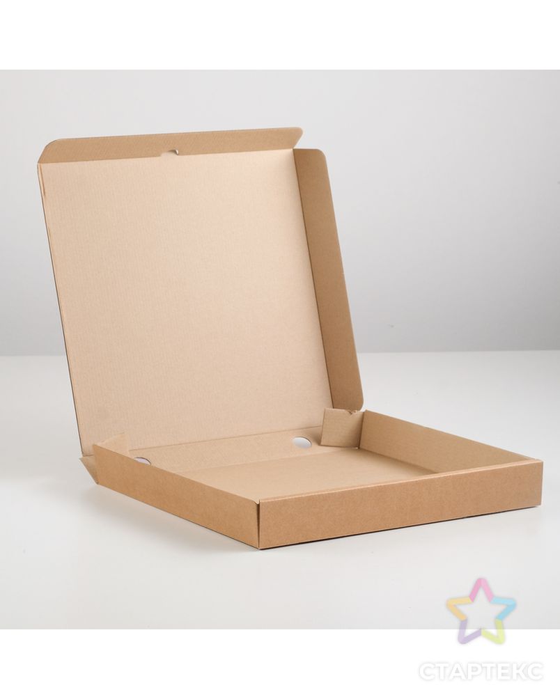 Упаковка для пиццы, бурая, 25,5 х 25,5 х 3 см арт. СМЛ-99124-3-СМЛ0004628486 3