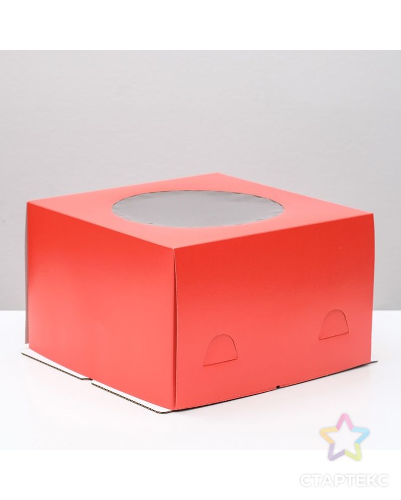 Кондитерская упаковка с окном, розовый, 30 х 30 х 19 см арт. СМЛ-98709-3-СМЛ0004638339 1
