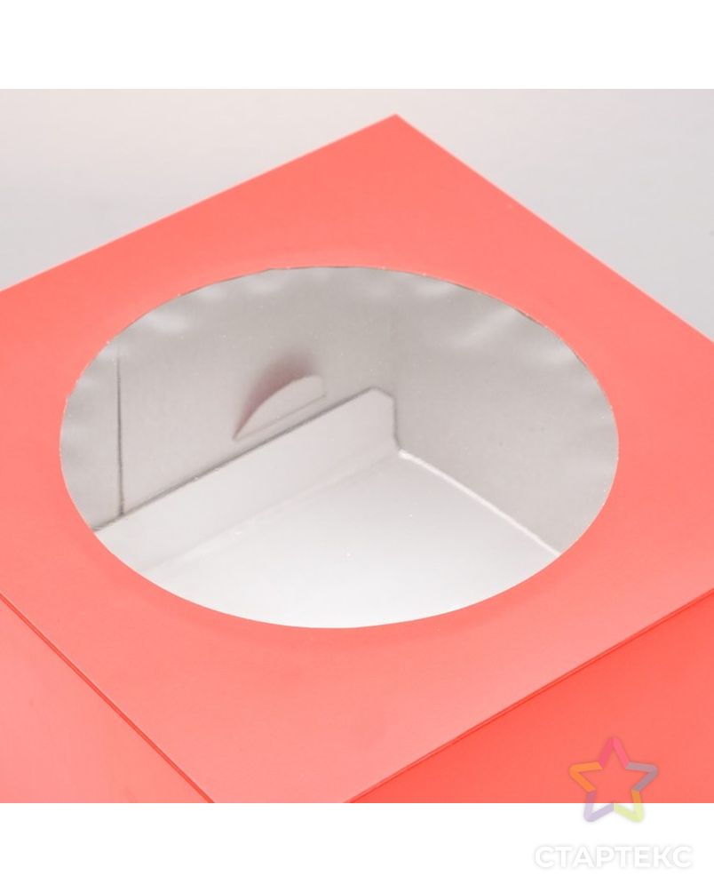Кондитерская упаковка с окном, розовый, 30 х 30 х 19 см арт. СМЛ-98709-3-СМЛ0004638339 2
