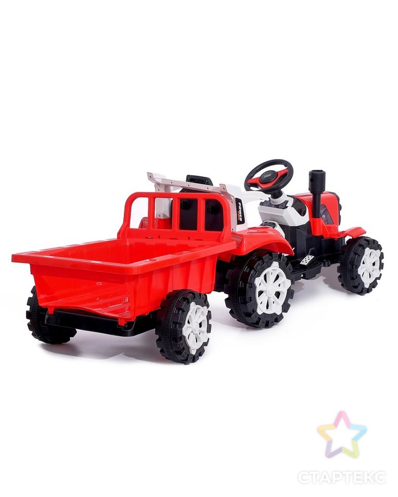 Электромобиль «Трактор», с прицепом, 2 мотора, цвет красный арт. СМЛ-78629-1-СМЛ0004650197 4