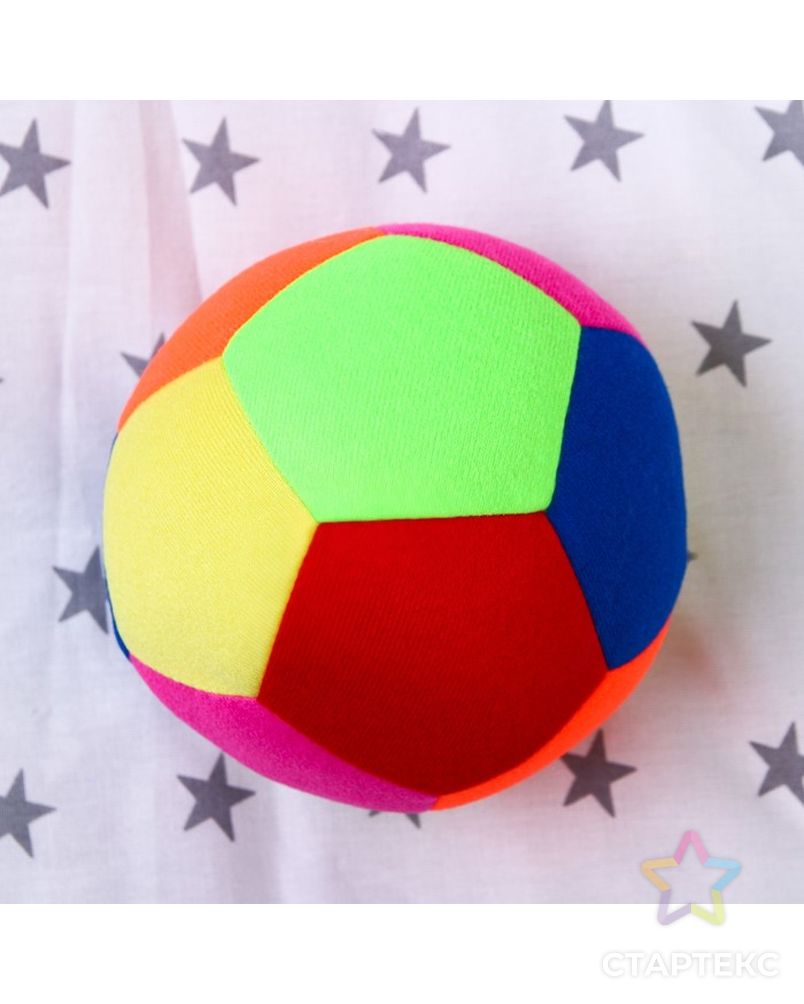 Развивающая игрушка «Мяч футбольный цветной», с бубенчиком арт. СМЛ-75197-1-СМЛ0004652798 2