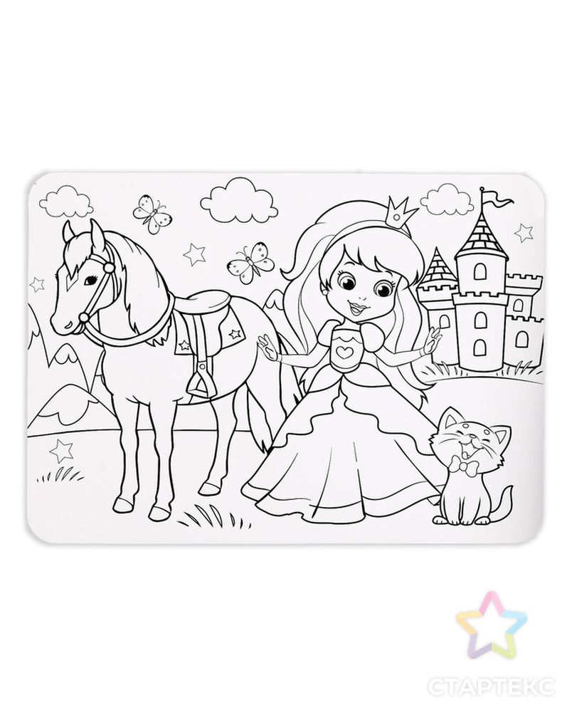 Пазл в рамке «Милая принцесса», 34 детали + раскраска арт. СМЛ-82789-1-СМЛ0004659716