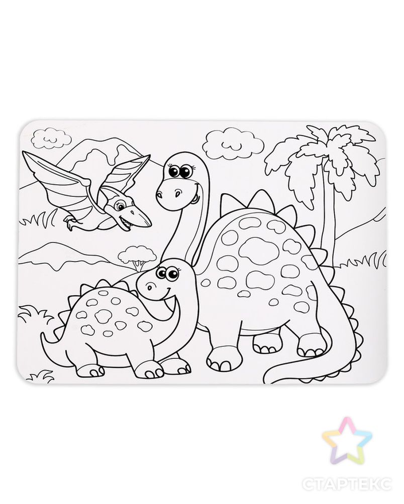 Пазл в рамке «Мир динозавров», 34 детали + раскраска арт. СМЛ-82791-1-СМЛ0004659718 3