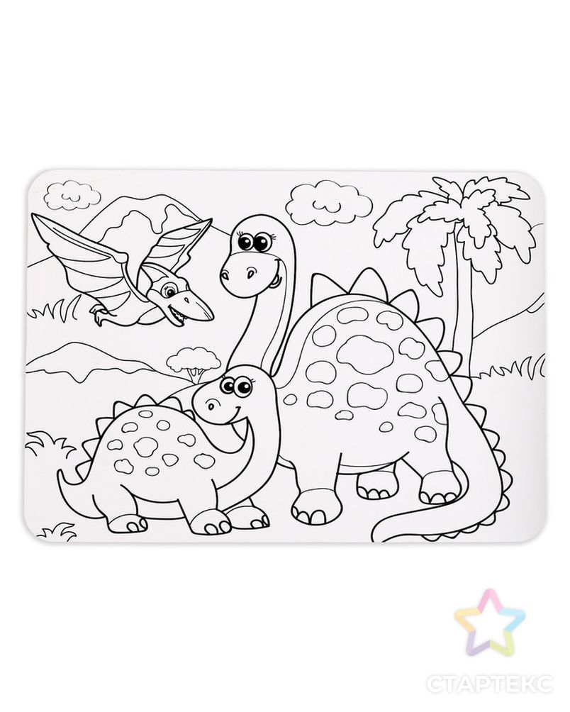 Пазл в рамке «Мир динозавров», 34 детали + раскраска арт. СМЛ-82791-1-СМЛ0004659718 4