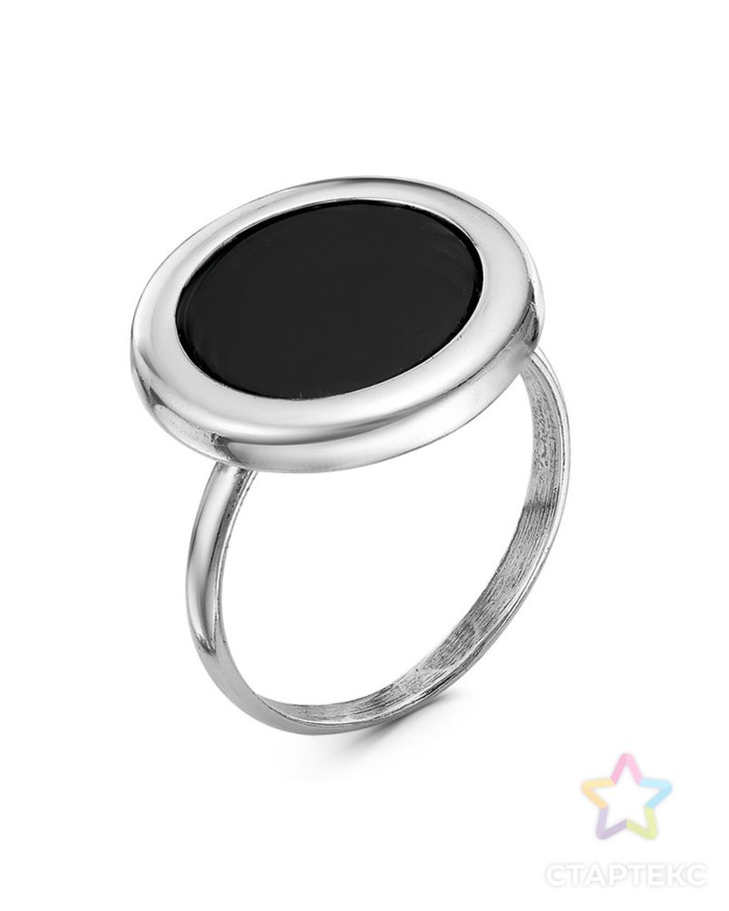 Кольцо "Планета" посеребрение, цвет чёрный, 17,5 размер арт. СМЛ-133845-1-СМЛ0004662321 1